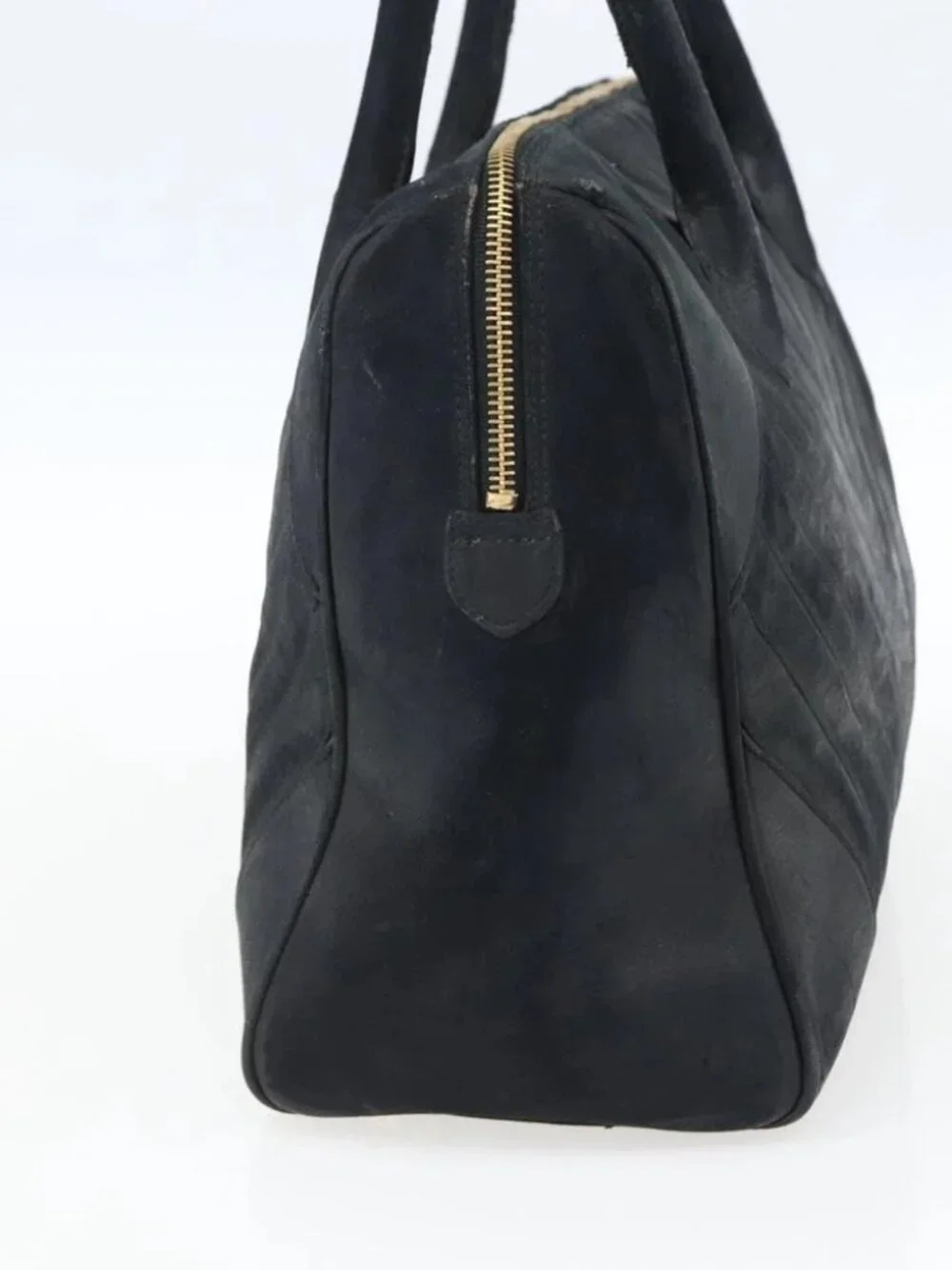 CHANEL Hand Bag Lamb Skin Black Gold CC Auth